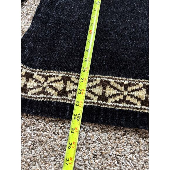 croft & barrow Fair Isle Nordic Black Brown Knit Winter Fall Sweater Size XL - Picture 8 of 8